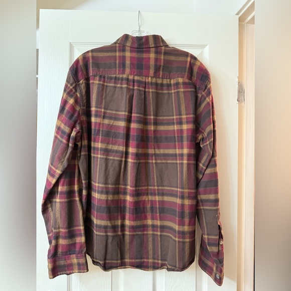 Eddie Bauer Shirt Mens XLarge Brown Red Plaid Flannel Long Sleeve Button Up XL - Picture 4 of 4